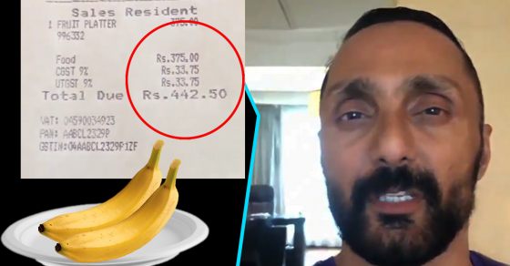 Actor Rahul Bose and the bill of 2 Bananas in a hotel