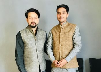 Naman sharma kota with Anurag Thakur