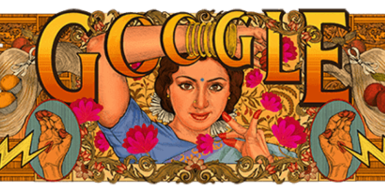 Google created special doodle to honor Sridevi's (Shree Amma Yanger Ayyappan) 60th Birthday