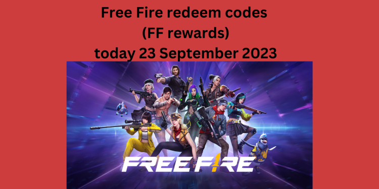 Free Fire redeem codes (FF rewards) today 23 September 2023