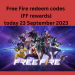 Free Fire redeem codes (FF rewards) today 23 September 2023