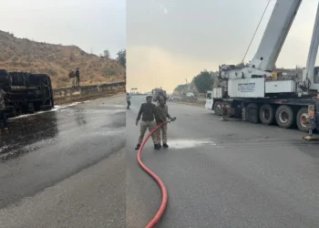 Chemical Tanker Overturns on Jaipur-Delhi Highway