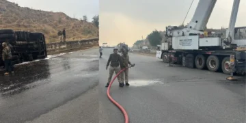 Chemical Tanker Overturns on Jaipur-Delhi Highway