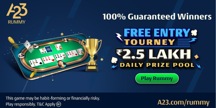 ₹2.5 Lakhs Daily Up for Grabs in A23 Rummy’s Beginner Freeroll Tourney