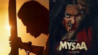A new poster for Maysa was released on Rashmika Mandanna's birthday, featuring a dust-covered face and eyes filled with rage