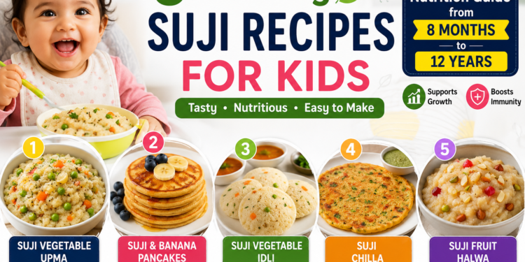 5 Healthy Suji Recipes for Kids: Age-Wise Nutrition Guide from 8 Months to 12 Years